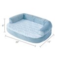 thumbnail image 2 of Vibrant Life Extra Small Round Corner Sofa Style Dog Bed, Blue, 15" x 20", 2 of 6