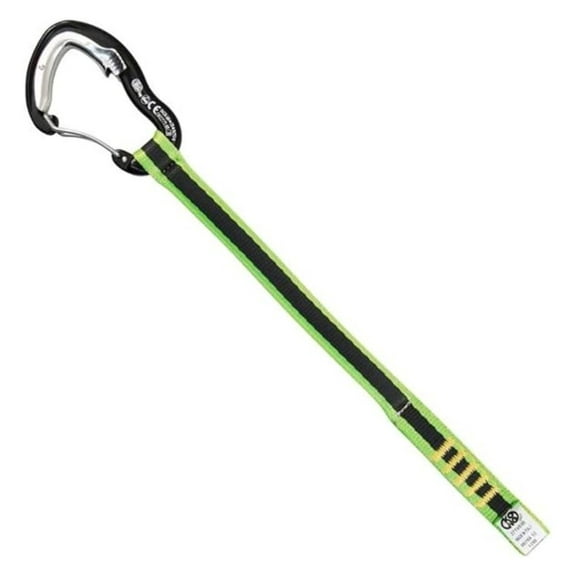 Kong Panic Quickdraw - Climbing Quickdraws with Auto-Lock Carabiner - Rigid Webbing for Extended Reach - Rock Climbing Gear for Sport Climbing, Trad Climbing