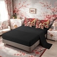 thumbnail image 4 of Manfei Anime Geisha Bedding Comforter Set for Girls, Floral Umbrella Queen Bedding Sets, Black Red White, Black Reversible7 Pieces, 4 of 6