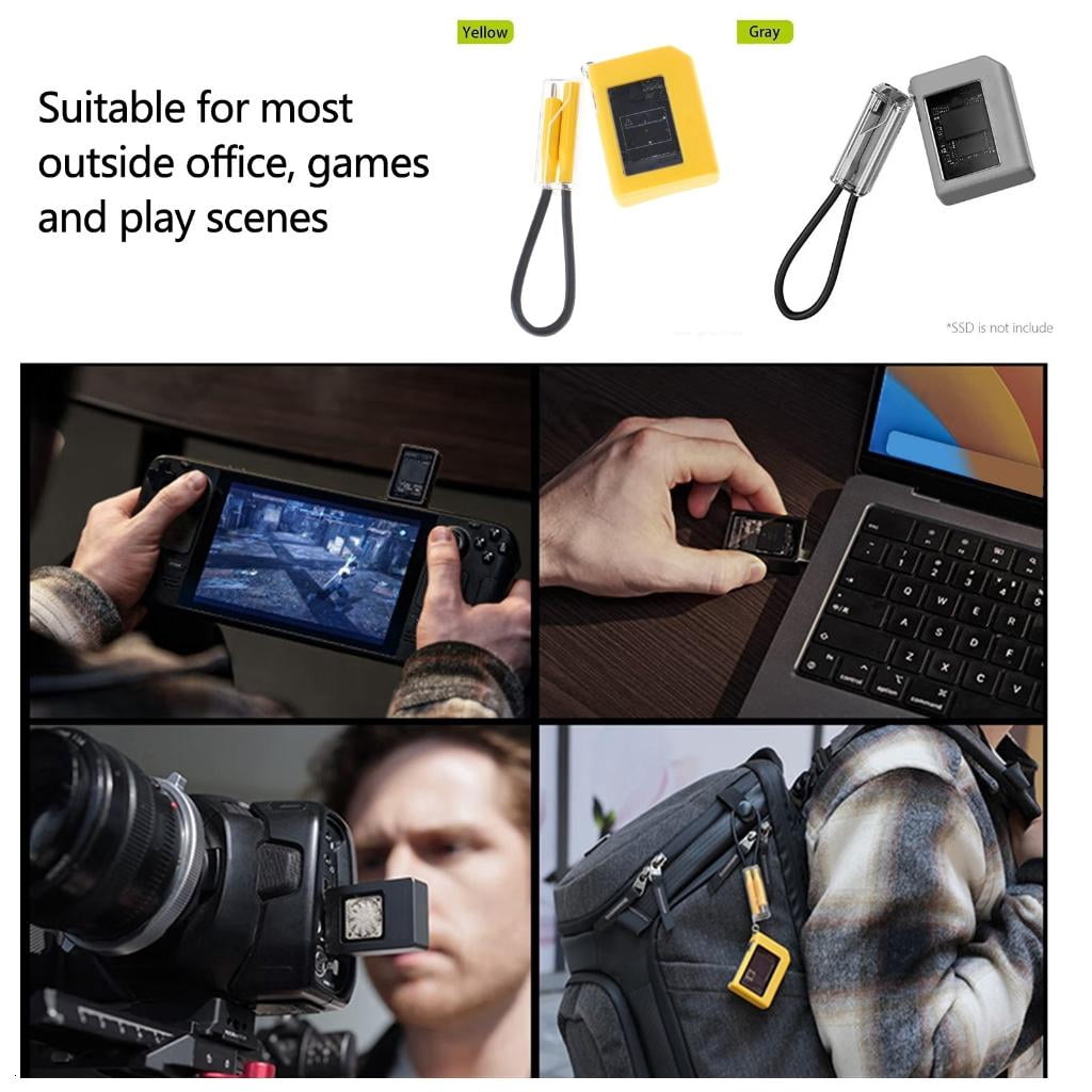 HONCLL Portable M.2 NVMe SSDs Enclosure, USB C 3.2 10Gbps Fast Speed Data Transfer for 2230 SSDs, Active Cooling System