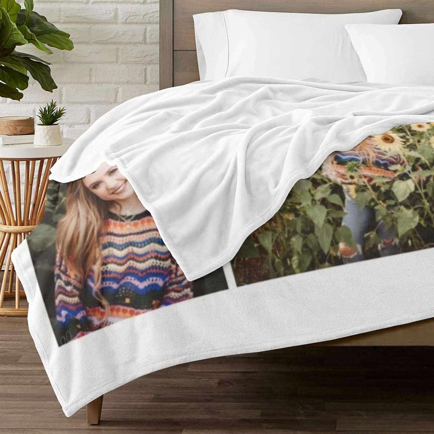 Custom Blanket with Text Photo Collage Customized Blankets with Pictures, Personalized Throw Blanket for Father, Mom, Kids, Dogs, Friends Couple or Lover as Christmas Birthday Gift