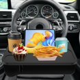 thumbnail image 3 of Car Steering Wheel Desk Plastic Steering Wheel Tray with Gap Filler Organizer Portable Auto Food Table Stand Tray Eating and Working Tray Car Laptop Stand Reusable for Most Vehicle, 3 of 10