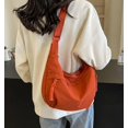thumbnail image 2 of Lohol Unisex Adult Corduroy Nylon Hobo Crossbody Bag, Slouchy Crescent Shoulder Purse (Orannge), 2 of 7