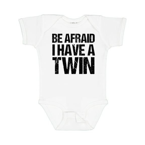 Inktastic Be Afraid I Have a Twin Boys or Girls Baby Bodysuit