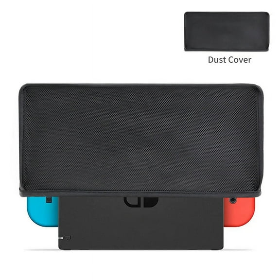 Dust Cover for Nintendo Switch & Switch OLED, Soft Neat Lining Nylon Dust Guard, Anti Scratch Waterproof Cables Cover Sleeve- Black
