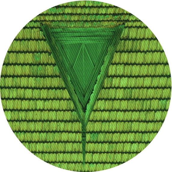 Ahgly Company Indoor Round Patterned Nebula Green Area Rugs, 8' Round