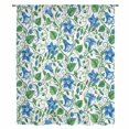 thumbnail image 2 of Blue Green Botanical Sheer Curtains 54 Inches Long, Watercolor Spring Floral Summer Light Filering Curtains, Breathable Simi Curtain Privacy Drapes for Kitchen Bathroom Nursery Small Window Treatment, 2 of 8