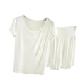 thumbnail image 2 of Women's Pajamas Sets Modal Tee and Shorts Sleepwear Pjs Sets Basic 2 Pieces Loungewear, 2 of 5