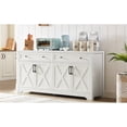 thumbnail image 5 of 61 - inch White TV Wall Unit - Multifunctional with Pier and Bridge Units - For Indoor Relaxing Spaces - Ensures Safety and Stability, 5 of 6