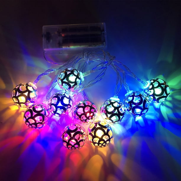 Xihbxyly Guirnalda de Luces con Diseño Marroquí, Luz Blanca Cálida Festiva y Cambio de Color, Funciona con Pilas, Decoración Navideña para Interiores y Exteriores, para Navidad, Halloween y Acción de