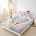 thumbnail image 4 of Homewish Watercolor Butterfly Bed Sheets,Cartoon Flower Floral King Sheets,Gradient Colorful Sheet Set For Girl,4-Piece, 4 of 7