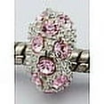 thumbnail image 2 of Alloy Rhinestone European Beads, Large Hole Beads, Rondelle, Platinum Metal Color, Rose, 11x6mm, Hole: 5mm, 2 of 2