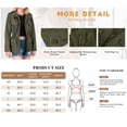 thumbnail image 6 of Long Sleeve Women Spring Fall Solid Color Zipper Coat Stand Collar Casual Military Anorak Jackets with Pocket, 6 of 6