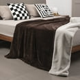 thumbnail image 5 of Mellowdy Faux Rabbit Fur Twin/Full Blanket (Dark Brown, 60x80 inches) - Luxury, Silky, Fluffy Throw, 5 of 9