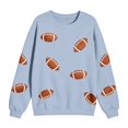 thumbnail image 5 of Blue Sweatshirt for Women Football Football Season Graphic Sweatshirt Long Sleeve Shirt Fans Pullover, 5 of 5