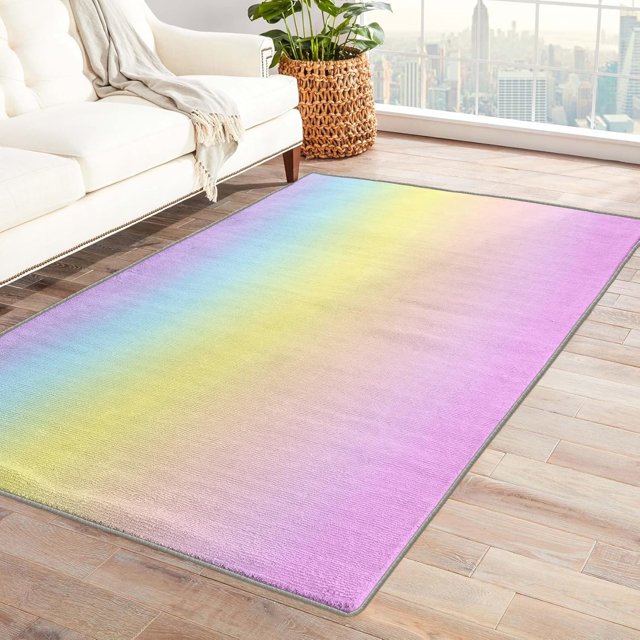 Ombre Area Rugs for Bedroom Living Room - 5x8 ft - Colourful Carpet for Home Decor - Gradient Color Patterned Decorative Indoor Large Rug - Washable & Soft & Non Slip & Low Pile (ZF&8776)