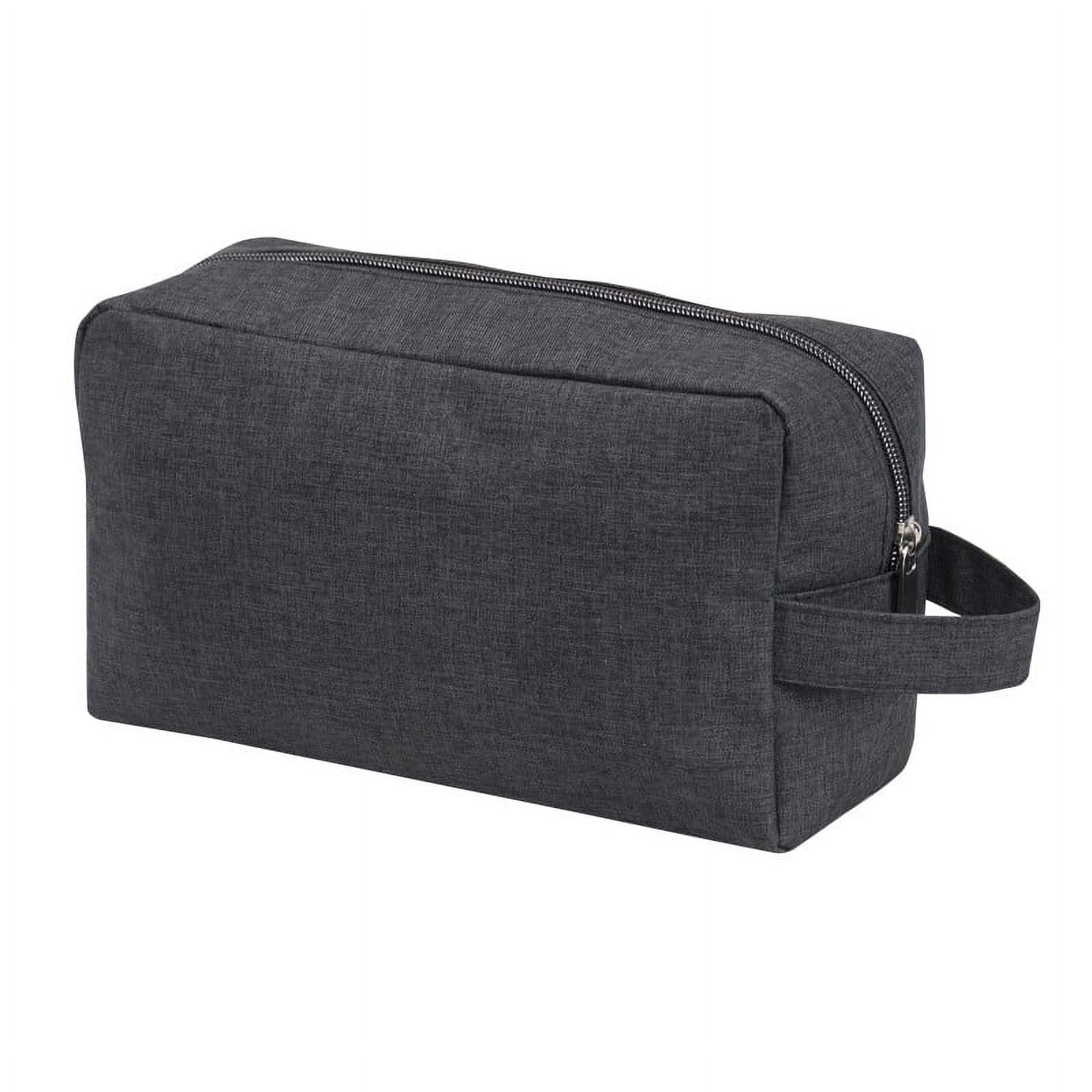 Heathered Toiletry Bag 2 pockets Travel Organizer Shaving Kit Bags Pouch For Men & Women Charcoal Gray