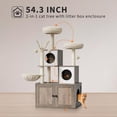 thumbnail image 3 of 2-in-1 Modern Cat Litter Box Enclosure Cat Tree Tower with Scratching Post, Hammock & Perch, 3 of 7
