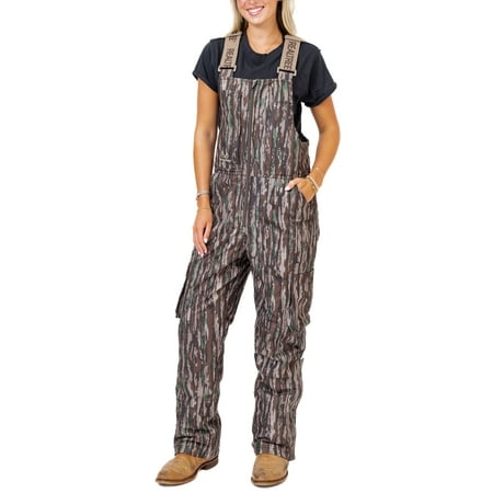 Realtree Women's Big Game Hunting Bibs - Original Camo Insulated Windproof Water-Resistant Overalls