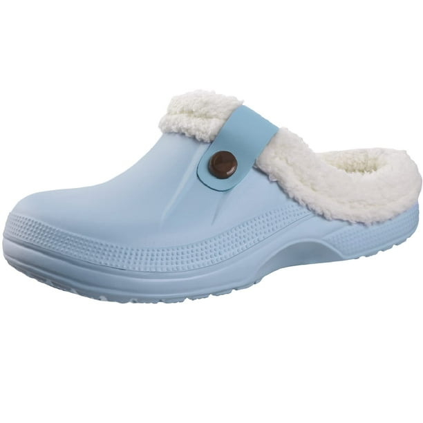 Zuecos con forro de piel para mujer y hombre, zapatos impermeables de Graden, zapatillas de invierno peludas, zapatos de dormitorio de felpa, zuecos de piel de moda para exteriores
