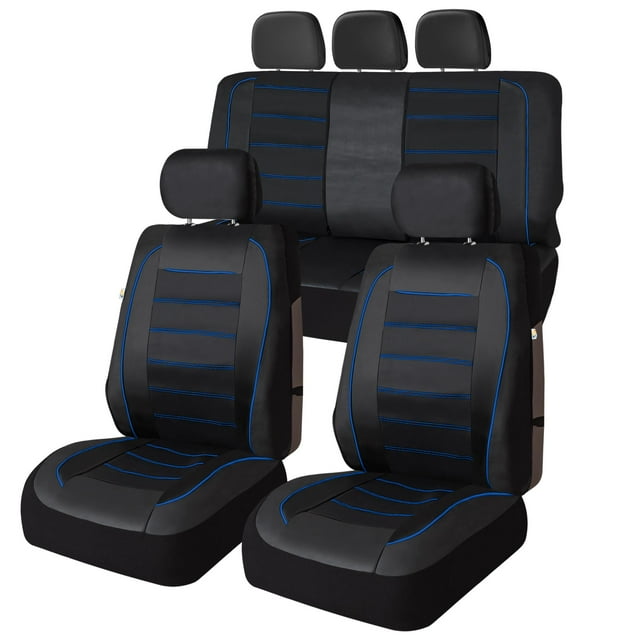Universal Fit Car Seat Cover – Full Set of Automotive Car Seat Covers, Premier Leatherette Seat Covers, Water-resistant Seat Protector for Cars, Trucks, SUVs and Vans