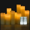 thumbnail image 5 of OSHINE 9-Pack Flameless Candles Real Wax LED Pillar Candles Battery Operated Candles Electric Ivory Candles Flicker Lights Votive Timing With Remote 300+ Hours Halloween, 5 of 7