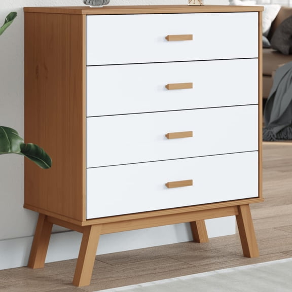 vidaXL Drawer Cabinet OLDEN Brown Solid Wood Pine