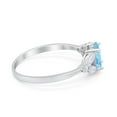 thumbnail image 2 of Art Deco Oval Marquise Ring Aquamarine CZ 925 Sterling Silver Size 9, 2 of 4