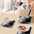 thumbnail image 5 of Marble Black Pot Holders for Kitchen Heatproof Potholder, 3 Pack Abstract Gold White Brick Stone Motif Hot Pads Multipurpose Oven Pads Cloth Potholders Trivet for Cooking Baking, 5 of 8