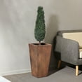 thumbnail image 3 of LuxenHome Rustic Brown MgO 24.2in. H Tall Tapered Square Planter, 3 of 6