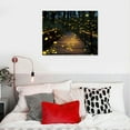 thumbnail image 4 of Nawypu Large Wooden Framed Canvas Wall Art Fireflies flying over a wooden bridge Canvas Prints Painting Artwork for Home Decoration Living Room Bedroom Ready to Hang, 4 of 4