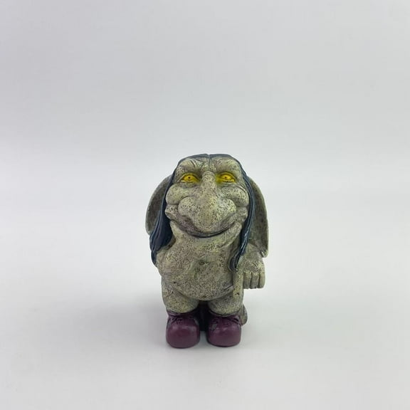 viainfog Figurines of resin,Gray Thinking Gnome Troll Sculpture, Garden Statue Decor for Outdoor Patio Halloween, Christmas Decorations, Parties and Events