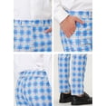 thumbnail image 6 of INSPIRE CHIC Men's Formal Color Block Slim Fit Flat Front Plaid Dress Pants, 6 of 6