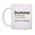 thumbnail image 3 of ThisWear Drummer Gifts for Men Drummer 5 out of 5 Stars Review Counts To 4 Really Well 11oz Ceramic Coffee Mug Drummer, 3 of 7