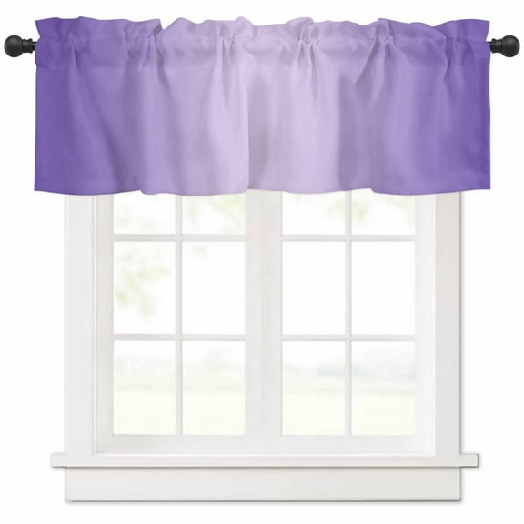 nqOlkjepod Purple Ombre Farmhouse Short Window Curtain Valances, Modern Gradient Abstract Art Rod Pocket Kitchen Valances for Living Room Bedroom Bathroom Cafe, 1 Panel - 42" x 18"