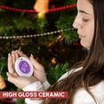 thumbnail image 2 of 3drose, Cute Butterfly on Purple Dots 1, Circle Porcelain Ornament, 2 of 7