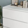 thumbnail image 4 of Homsee Modern 3-Drawer Dresser Chest, Wooden Dresser Tower with Wide Storage Space, Dresser Closet for Living Room Bedroom Hallway (White), 4 of 8
