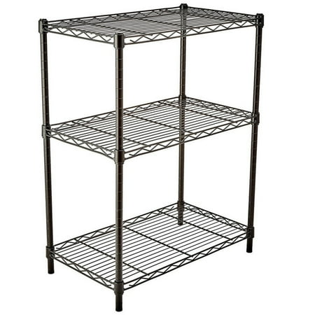 

3 Tier Leveling Feet 33-Layer Plastic Coated Iron Shelf Black Dinnerware & Stemware Storage