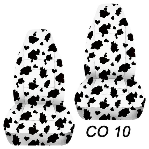 T415-Designcovers Compatible with 2013-2018 Jeep Wrangler JK 4door Cow print Seat Covers:Black and White - Full Set Front&Rear