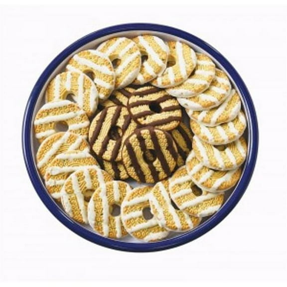 Cal Mil White Round Melamine Serving Tray with Blue Rim, 9.5 inch Dia. x 1.25 inch Height -- 3 per case.