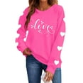 thumbnail image 2 of Dolkfu Heart Print Womens Shirt Valentines Day Pink Graphic Tees Pullover Crewneck Pullover Women Clothes L, 2 of 8
