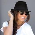 thumbnail image 4 of Women's Short Brim Straw Hat Panama Fedora Beach Sun Trilby Hat for Holiday Gentlemen Roll Up Summer Hat, 4 of 5
