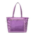 thumbnail image 1 of Bolso de hombro japonés de gran capacidad, a la moda, con múltiples bolsillos, para mujer, para la playa Púrpura jinwen Monedero de hombro, 1 of 8