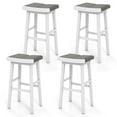 thumbnail image 1 of Gymax 4 PCS Saddle Bar Stools Bar Height Backless Island Pub Chairs Kitchen Gray, 1 of 5