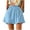 Blue, variant on Women’s Casual Summer Linen-Style Embroidered Shorts, Elastic Waist Loose Wide Leg with Pockets, Multi-Color, S to XXXXL