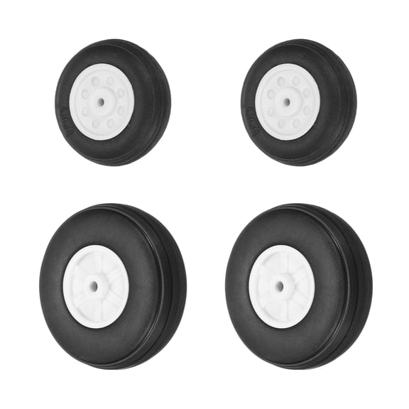 Uxcell RC Airplane Wheels Set, 1"/2" Dia RC Airplane Aircraft Rubber Foam Wheel Replacement for DIY Model Plane Aircraft Helicopter Pack of 4