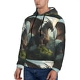 thumbnail image 2 of KLL Forest Stone-Colored Dragon Print Mens Hoodie Long Sleeve Casual Pullover Hooded Sweatshirt Fashion Drawstring Hoodies with Pocket-XX-Large, 2 of 6