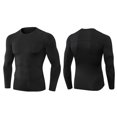 thumbnail image 4 of Men's Compression Shirts 3pcs Pack, Quick Dry Workout for Gym, Running, Yoga with Long Sleeve T Shirts, Tight Fit, 4 of 7