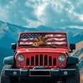 thumbnail image 3 of Yuyamidu American Flag Windshield Sun Shade, Highland Cow Car Sun Shade for Rubicon Sahara TJ JK JKU 2 Door & 4 Door, UV Rays Blocker Sun Visor Shade Keep Vehicle Cool, 3 of 7