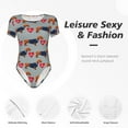 thumbnail image 6 of Uemuo Dachshund Dog Heart Pattern Women's One Piece Short Sleeve Swimsuit Rash Guard Surfing Modest Quick-drying Swimsuit Beach Essentials-XX-Large, 6 of 9